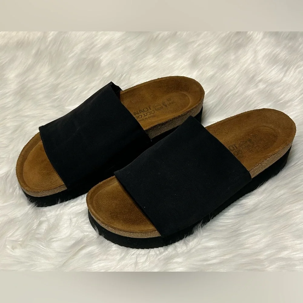 NAOT Black Mules Tampa Modern Platform Design - Picture 1 of 5